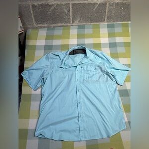 Wrangle ATG Light Blue Men’s Short-Sleeve Button-Up Shirt size 2XL